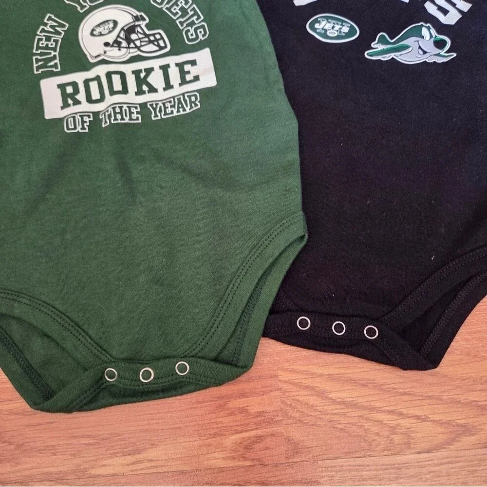 NFL NY Jets Baby Bodysuit 2pc 18 Months New 100% Cotton Football Athletic